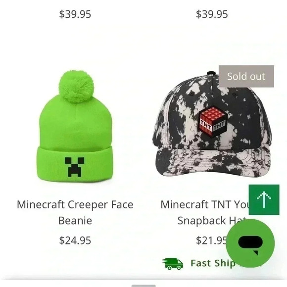 2 winter hats 🧢 for teens. MOJANG official Minecraft product and red simple hat - Picture 7 of 11